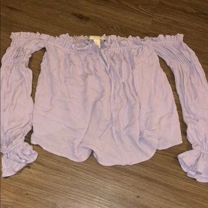 Off shoulders lavender top